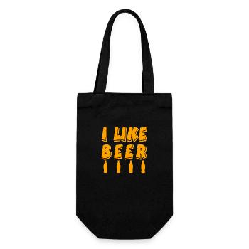 Bier - Geschenkbeutel für Flaschen - Schwarz - Vorne