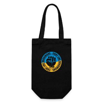 fight like ukrainians quote - Gift Bag for Bottles - black - Front