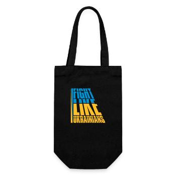 fight like ukrainians quote - Gift Bag for Bottles - black - Front