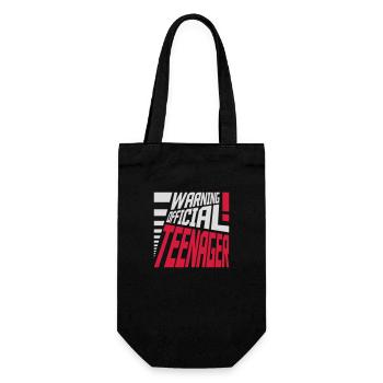 warning official teenage quote - Gift Bag for Bottles - black - Front