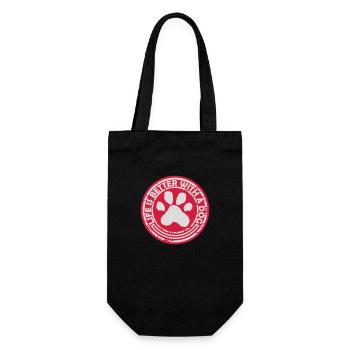 better with a dog - Gift Bag for Bottles - black - Front