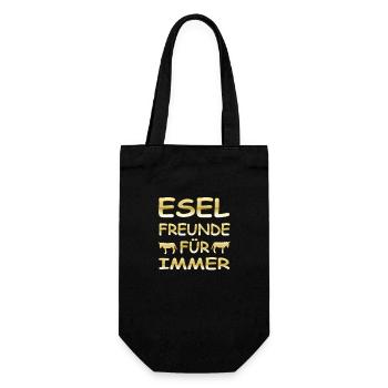Esel - Geschenkbeutel für Flaschen - Schwarz - Vorne