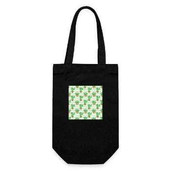 Plant succulent flower cacti Cactus Pattern - Geschenkbeutel für Flaschen - Schwarz - Vorne