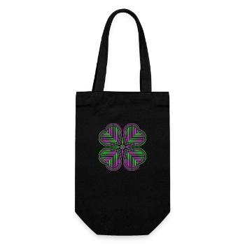 Four-leaf clover of hearts - 2 - Gift Bag for Bottles - black - Front