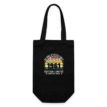 Vintage Cadeau Anniversaire 62 Ans Janvier 1961 - Sac à bouteille - noir - Devant