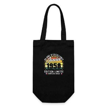 Vintage Cadeau Anniversaire 65 Ans Janvier 1958 - Sac à bouteille - noir - Devant
