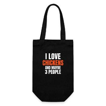 I Love Chickens And Maybe 3 People Funny - Gift Bag for Bottles - black - Front
