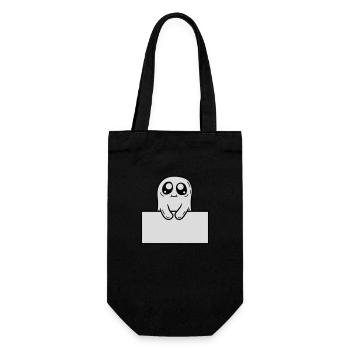 Ghost Shows Shield Cartoon - Gift Bag for Bottles - black - Front