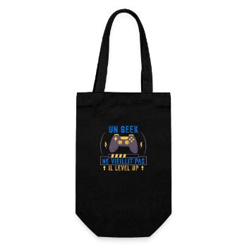 un geek ne vieillit pas il level up - Sac à bouteille - noir - Devant