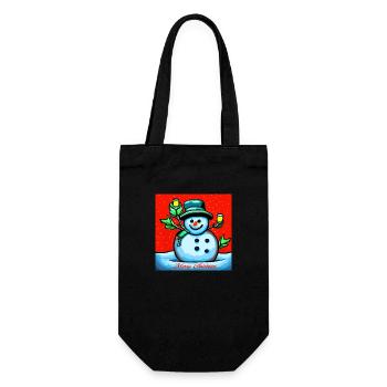 Frohe Weihnachten Feliz Navidad - Geschenkbeutel für Flaschen - Schwarz - Vorne