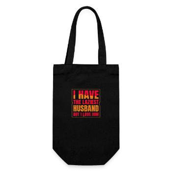 I have the Laziest Husband but i love him - Gift Bag for Bottles - black - Front