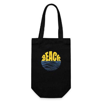 Beach Wave T-Shirt Design - Geschenkbeutel für Flaschen - Schwarz - Vorne