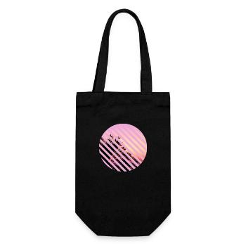 T-Shirt Urlaub Strand Palmen Ferien Sommer Sonne - Geschenkbeutel für Flaschen - Schwarz - Vorne