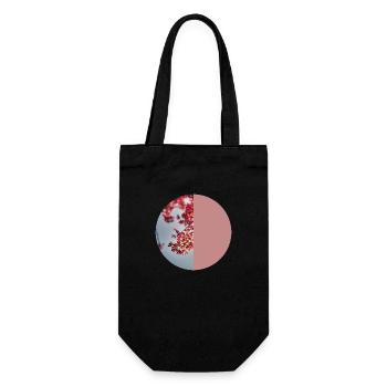 T-Shirt Blüten Blumen Kirschblüten Geschenk Frau - Geschenkbeutel für Flaschen - Schwarz - Vorne