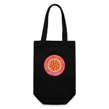 pizza thinks about me - Geschenkbeutel für Flaschen - Schwarz - Vorne