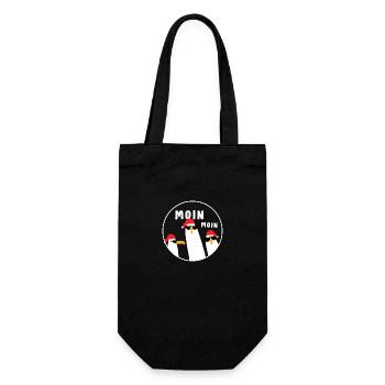 Moin Moin Möwen Weinachtedition - Geschenkbeutel für Flaschen - Schwarz - Vorne