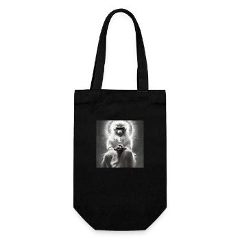 Serie: Wise Monkey - Geschenkbeutel für Flaschen - Schwarz - Vorne