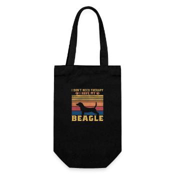 I don´t need a Therapy I have my Beagle - Geschenkbeutel für Flaschen - Schwarz - Vorne