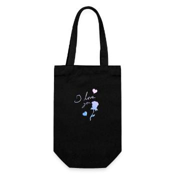 Je t’aime cœurs de fleurs de rose - Sac à bouteille - noir - Devant