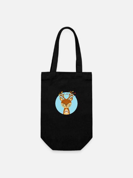 Cerf de Noël et une tasse de cacao - Sac à bouteille - noir