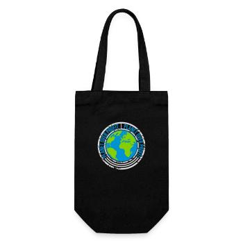 planet over profit Zitat - Geschenkbeutel für Flaschen - Schwarz - Vorne