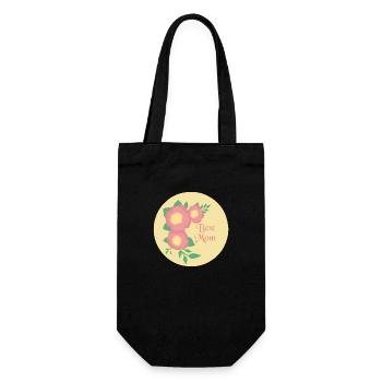 Best mom 21 - Geschenkbeutel für Flaschen - Schwarz - Vorne