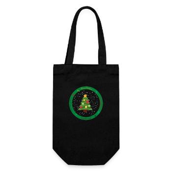 Frohe Weihnachten - Geschenkbeutel für Flaschen - Schwarz - Vorne