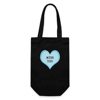 I miss you - Gift Bag for Bottles - black - Front