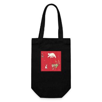 Weihnachten - Geschenkbeutel für Flaschen - Schwarz - Vorne