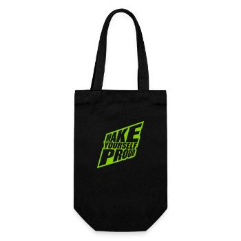 make yourself proud Zitat - Geschenkbeutel für Flaschen - Schwarz - Vorne