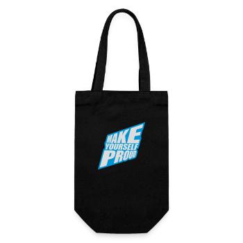 make yourself proud Zitat - Geschenkbeutel für Flaschen - Schwarz - Vorne