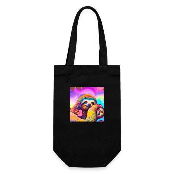 Sloth mum - Gift Bag for Bottles - black - Front