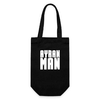 AYRAN MAN Cooler Superheld Lustig - Geschenkbeutel für Flaschen - Schwarz - Vorne