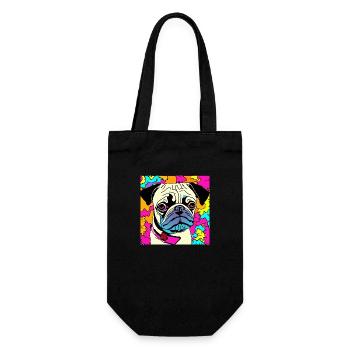 Pug puppy - Gift Bag for Bottles - black - Front