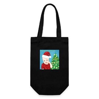 Santa's coming - Gift Bag for Bottles - black - Front