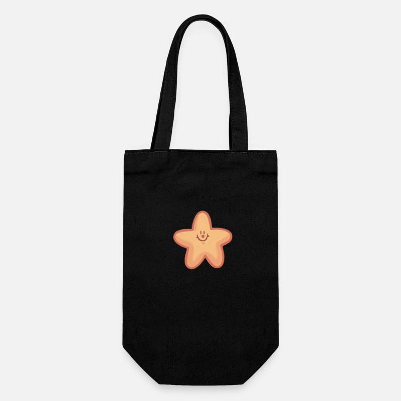 Small Star - Gift Bag for Bottles - black
