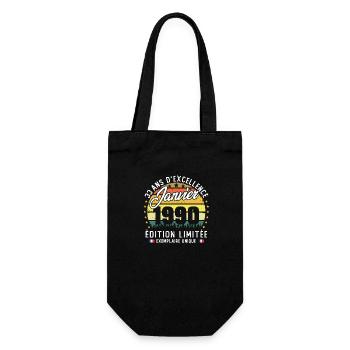 Vintage Birthday Gift 33 Years January 1990 - Gift Bag for Bottles - black - Front