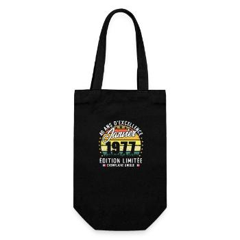 Vintage Birthday Gift 46 Years January 1977 - Gift Bag for Bottles - black - Front