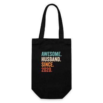 Awesome Husband Since 2020 - Gift Bag for Bottles - black - Front
