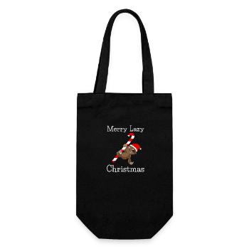 Merry Lazy Christmas - Gift Bag for Bottles - black - Front