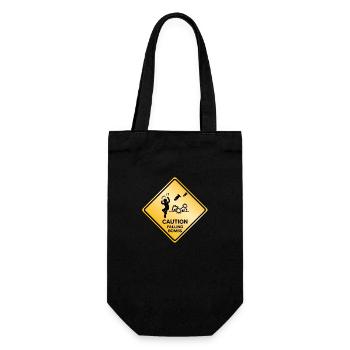 Caution Sign Falling Bombs - Gift Bag for Bottles - black - Front