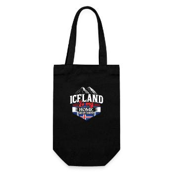 Island Insel Herkunft Geschenkidee - Geschenkbeutel für Flaschen - Schwarz - Vorne