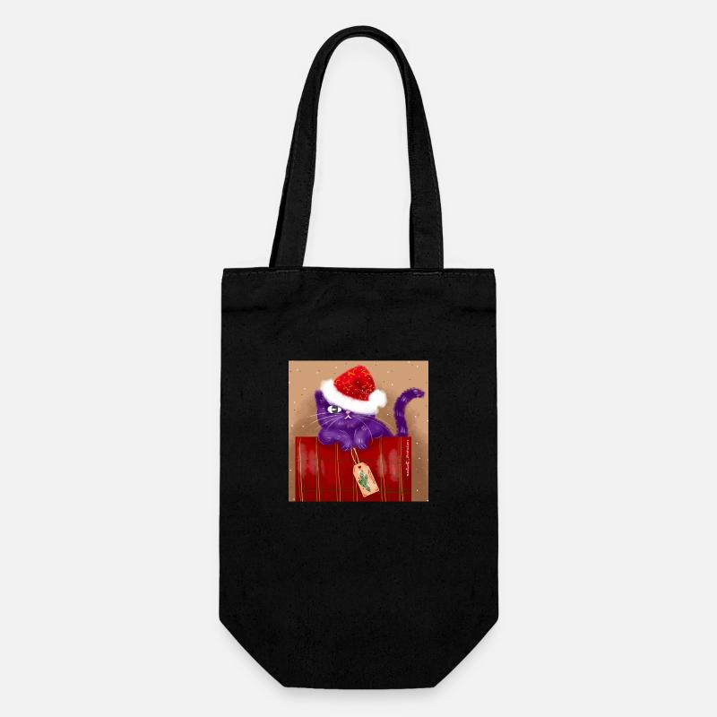 Chat de Noël - Sac à bouteille - noir