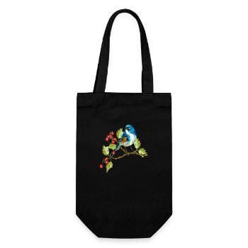 Colorful bird - Gift Bag for Bottles - black - Front