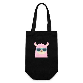 Coole Lama - Geschenkbeutel für Flaschen - Schwarz - Vorne