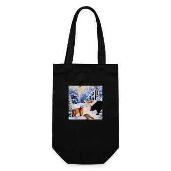 Forest animals - Gift Bag for Bottles - black - Front