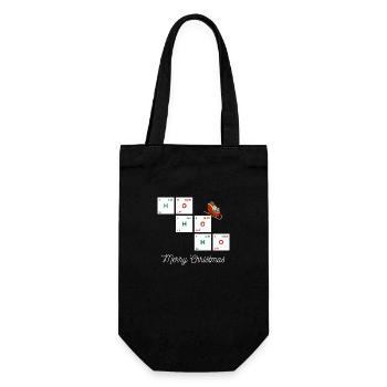 Merry chemical Christmas (weiße Schrift) - Geschenkbeutel für Flaschen - Schwarz - Vorne