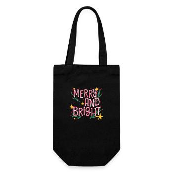 Merry and bright - Gift Bag for Bottles - black - Front