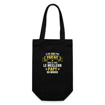 meilleur papy du monde / cadeau humour grand-père - Sac à bouteille - noir - Devant