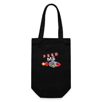 Nourrissez-moi, fusée de requin affamée - Sac à bouteille - noir - Devant